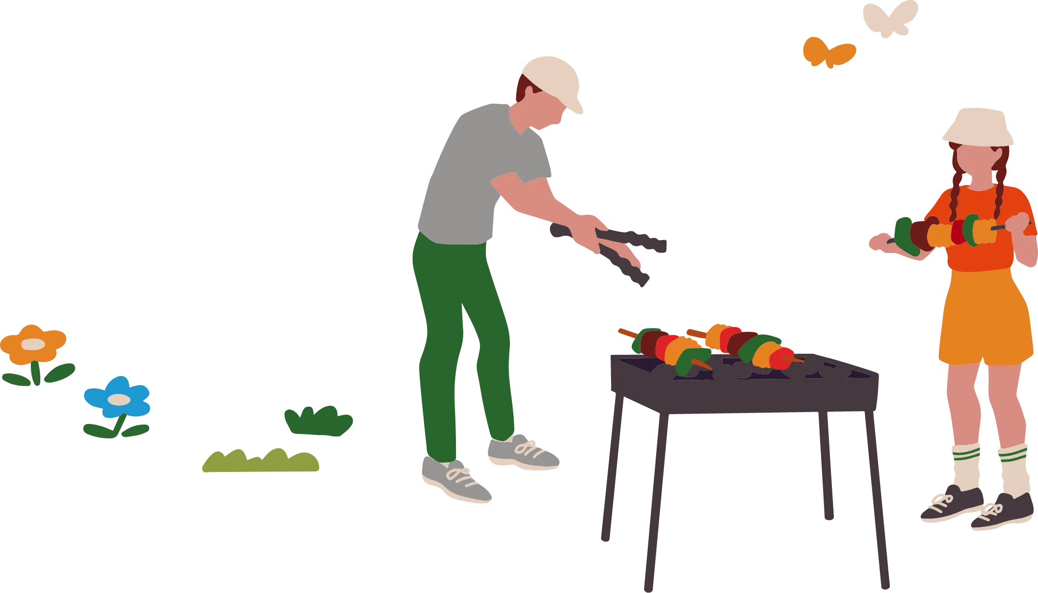 バーベキューをする人